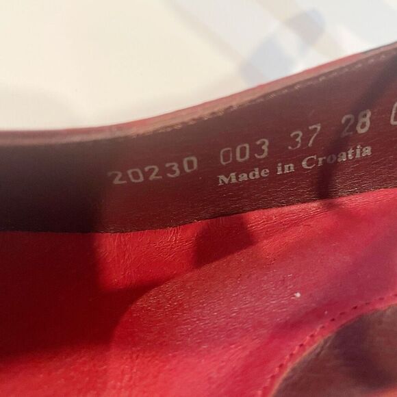 Camper women’s size 6.5 Shoes Heels Slip On Red Leather Lagenlook - Picture 8 of 10